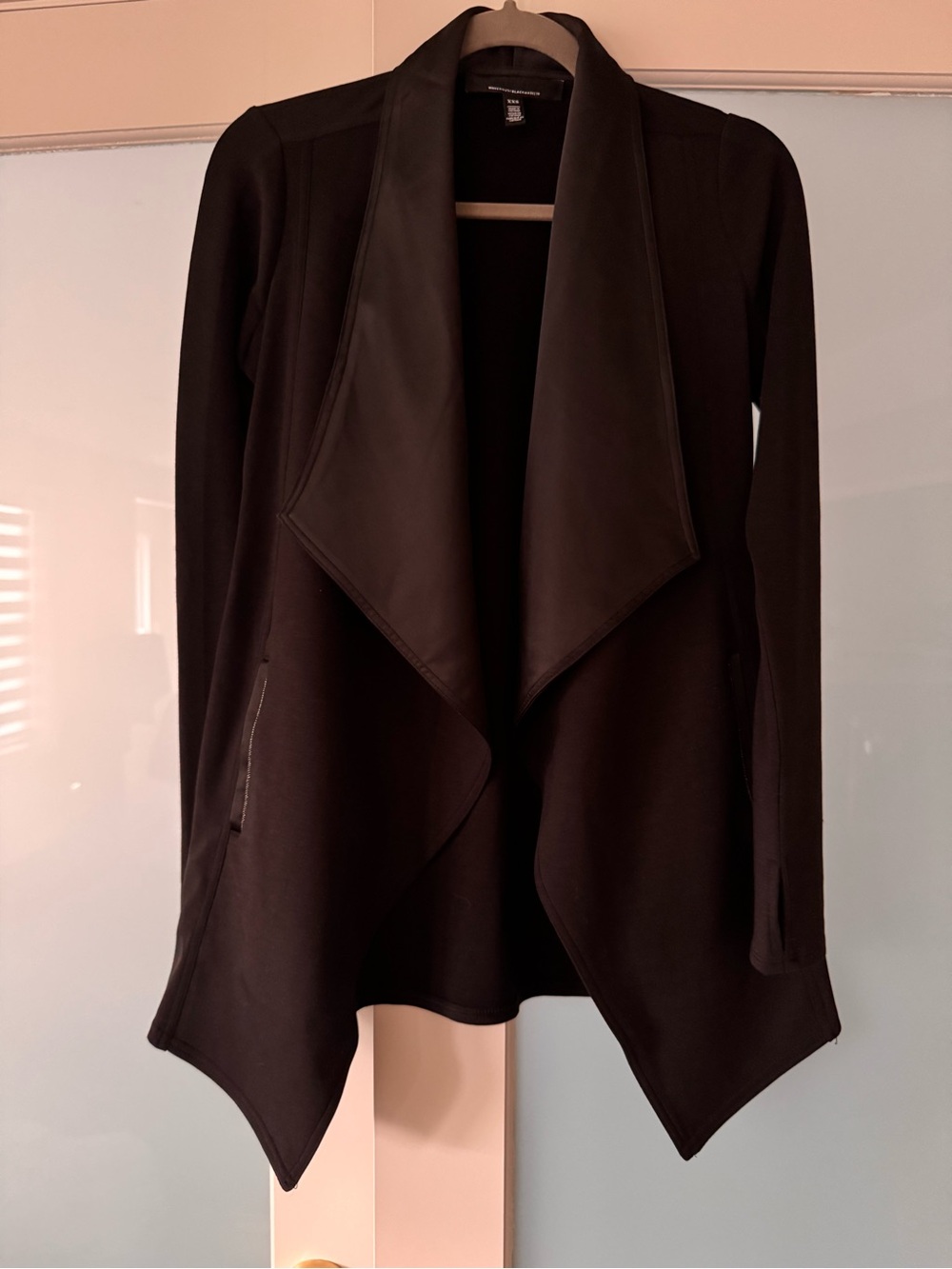White House Black Market Black Draped Open-Front Blazer